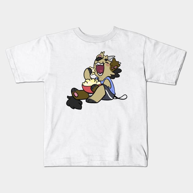 Popcorn eatin' doggo Kids T-Shirt by KowTownArt